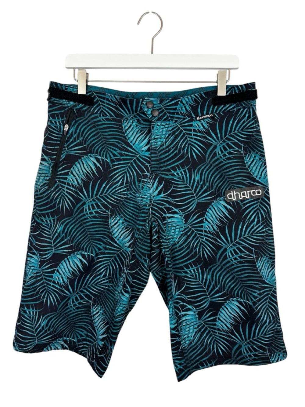 DHarco Men's Mountain Biking Shorts Size Large Blue Leaf Pattern